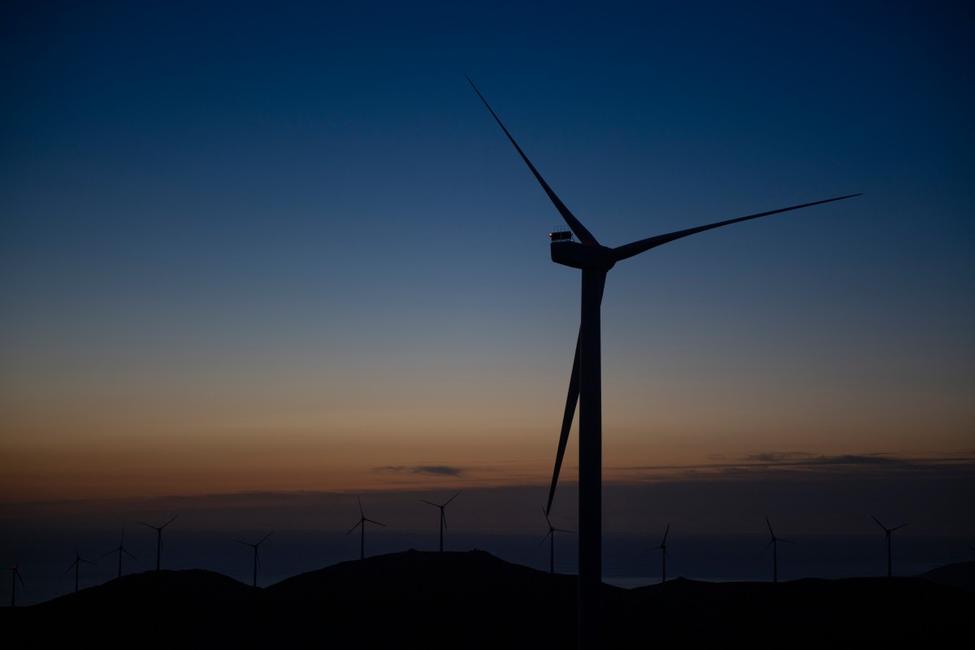 Wind turbines are pictured in Tarifa, southern Spain, on January 24, 2025. (Photo by JORGE GUERRERO / AFP)