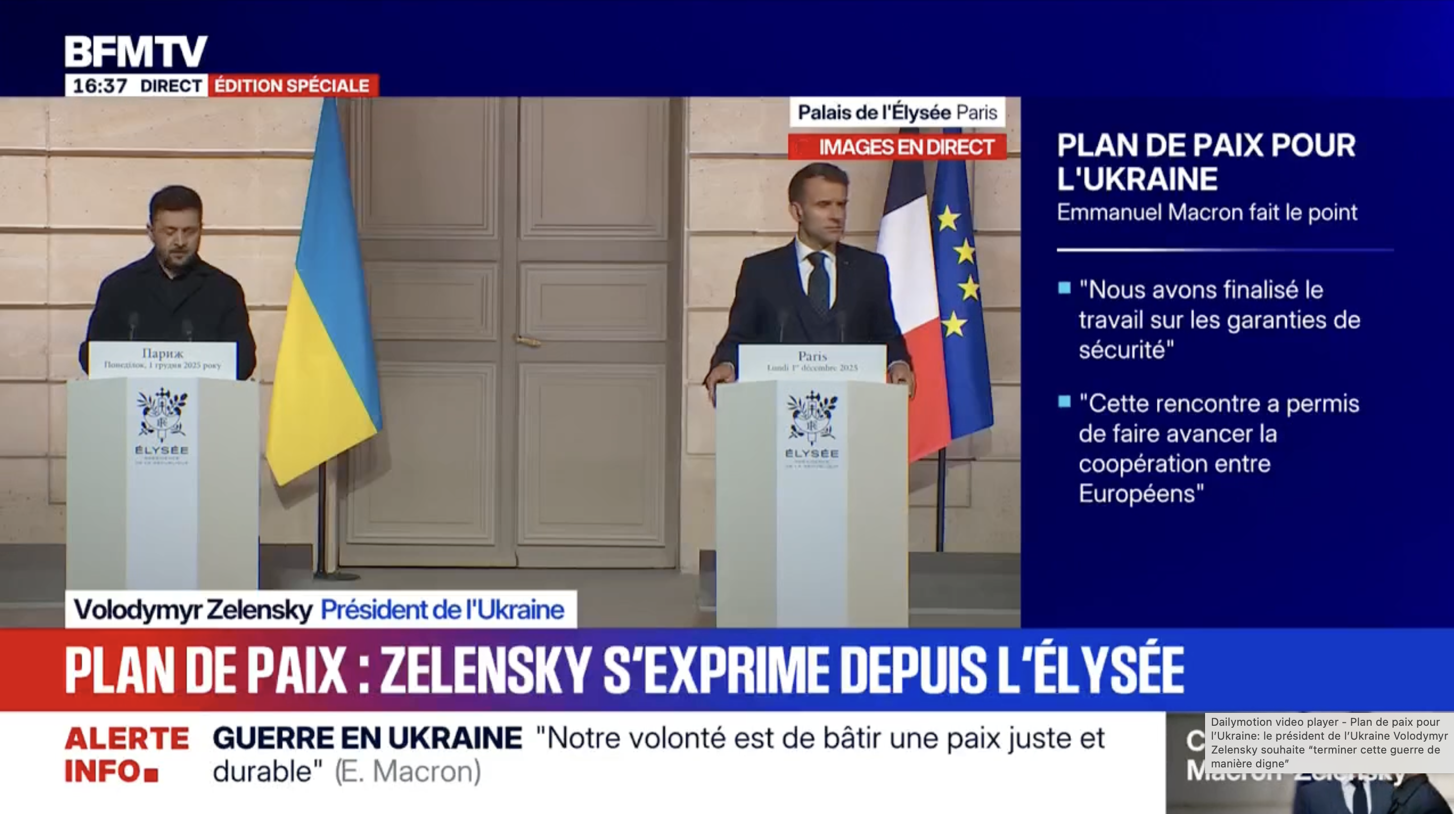 Vidéo : le président ukrainien Volodymyr Zelensky souhaite terminer la guerre « de manière digne »