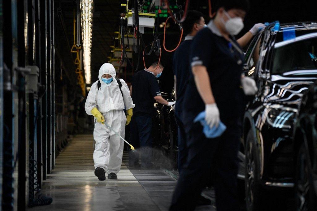 Chine usine Covid-19 AFP
