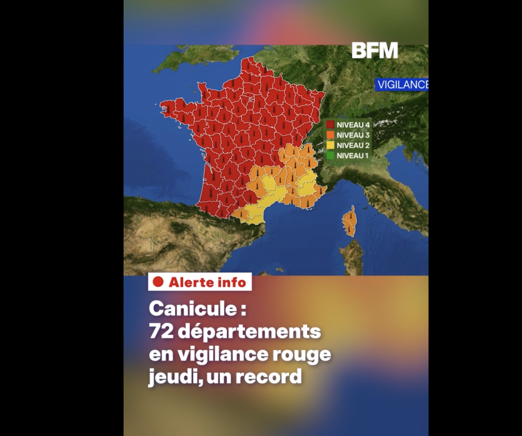 Canicule : 72 départements en vigilance rouge ce jeudi, un record historique