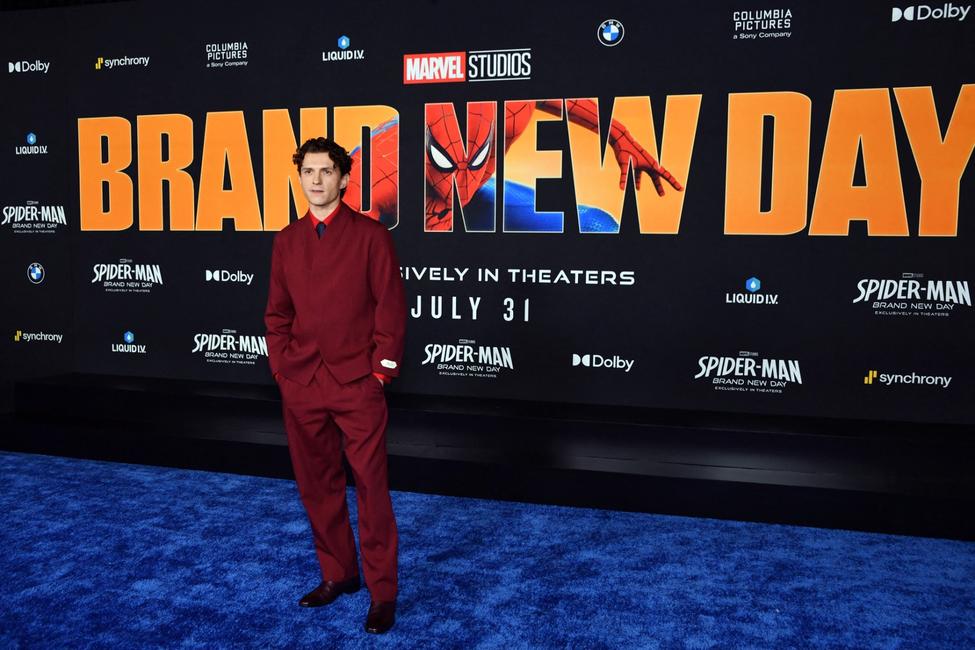 L'acteur britannique Tom Holland assiste à l'avant-première du film de Columbia Pictures « Spider-Man: Brand New Day » au Dolby Theatre, à Hollywood (Californie), le 27 juillet 2026.