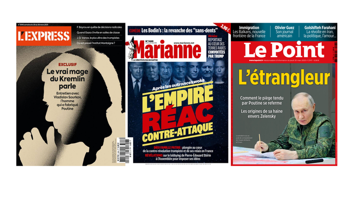 Les couvertures des hebdomadaires du 20 mars 2025.