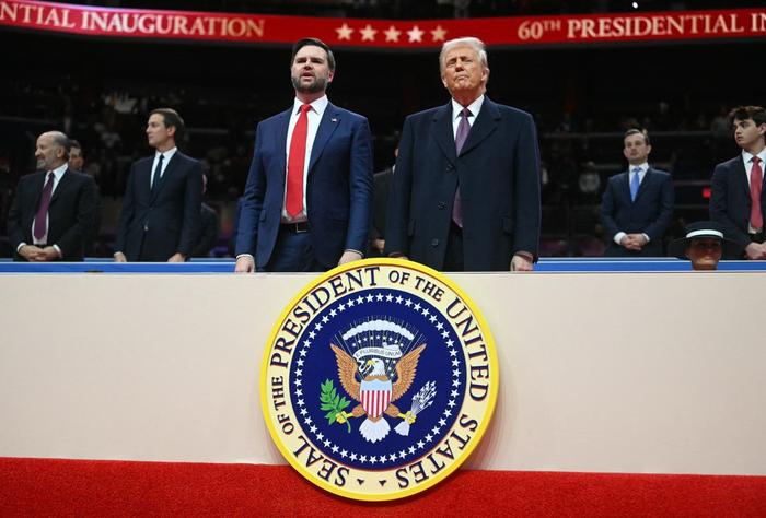 Le président américain Donald Trump et le vice-président J.D. Vance à Washington DC, le 20 janvier 2025.