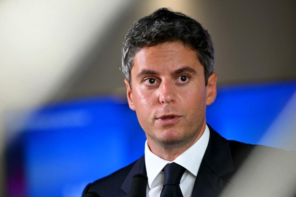 Gabriel Attal, secrétaire général du parti Renaissance et candidat à la prochaine élection présidentielle, s'exprime lors d'une conférence de presse visant à présenter son équipe de campagne, au siège de Renaissance à Paris, le 3 septembre 2026.